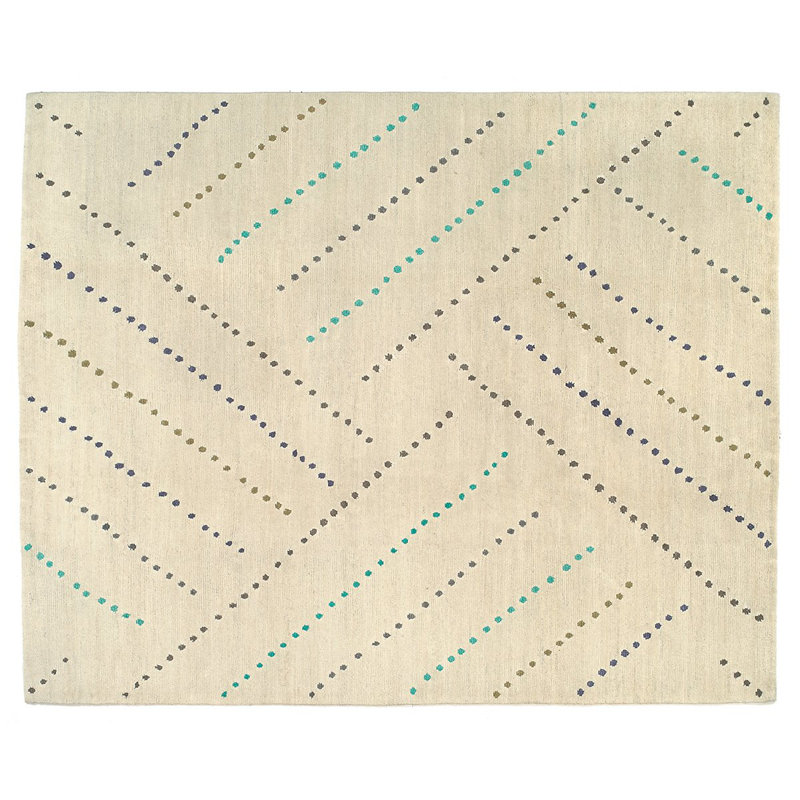 Spotlight Hand Woven Wool Geometric Area Rug, Rectangle 3' x 5'