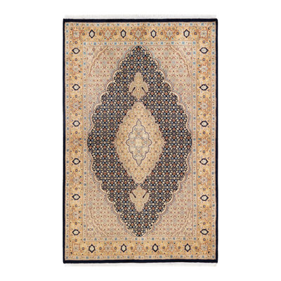 Tapis unique en laine noué à la main 4 pi 7 po x 7 pi 3 po nouvel âge Hayner
