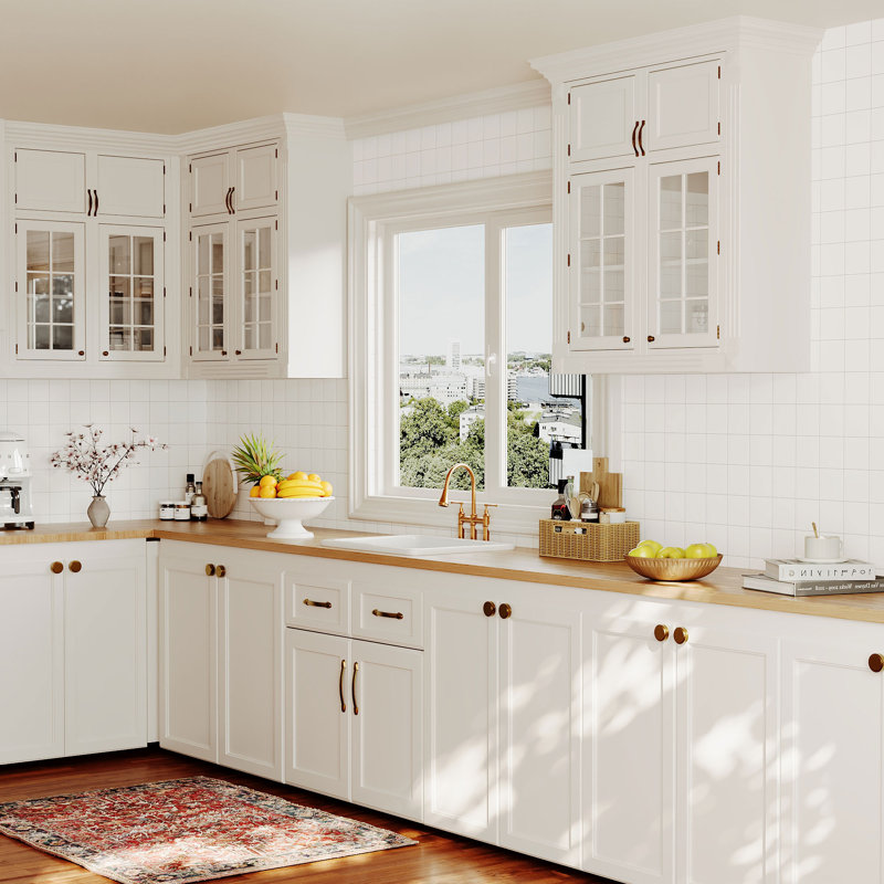61cm x 47cm Rectangular White Fireclay Undermount Kitchen Sink with Basket Strainer and Sink Grid