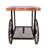 Industrial Rectangular End Table With Oak And Antique Grey Facade, Shelf, Wheels For Crafting Tasks Shelf Dining Multitasking