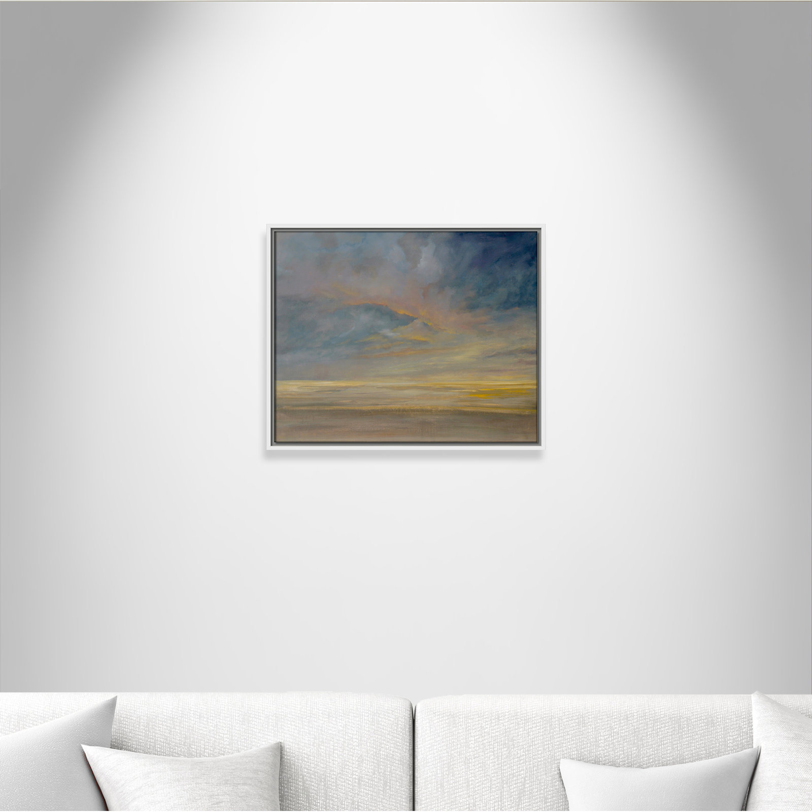 Saffi "Dawning Unrest" Painting, 17.5" H x 21.5" W, White