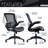 Black Stylish Mid-Back Mesh Office Chair, With Adjustable Arms
