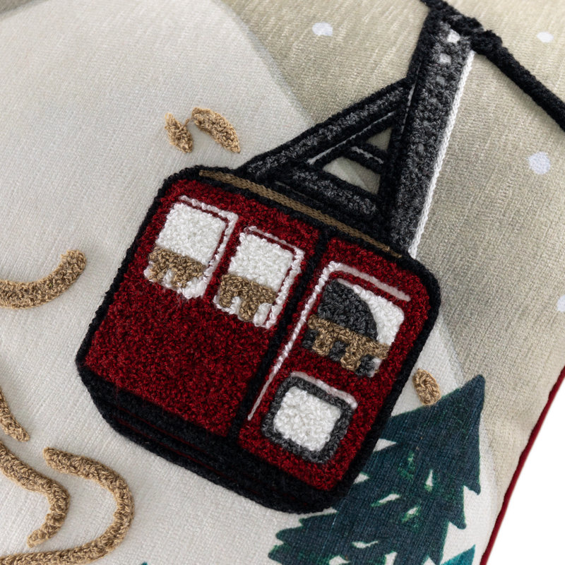 Housse de coussin d'hiver en chenille à thème d'hiver