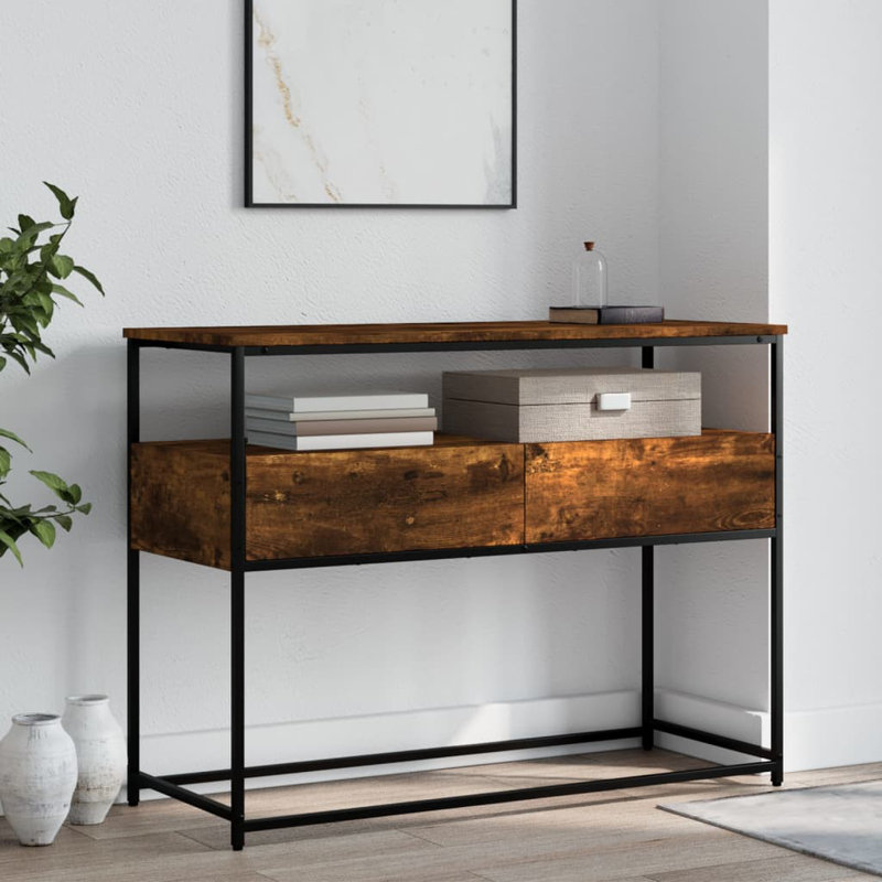 Console Table, Smoked Oak, 75cm H x 100cm W x 40cm D
