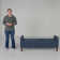 Dezaria Modern 61"Wide Storage Bench with Solid Wood Legs and Hollow Handles