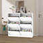 Armoire de rangement pour chaussures pour le vestibule, range-chaussures à 6 niveaux avec panneaux sculptés