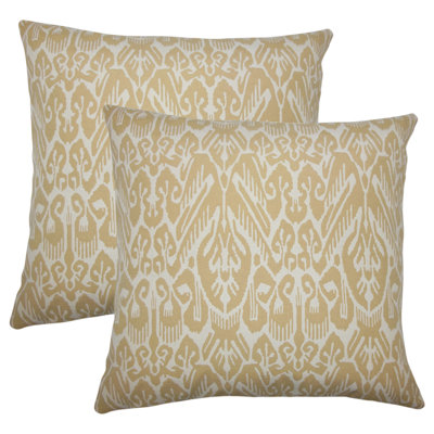 Coussin décoratif en coton Ikat
