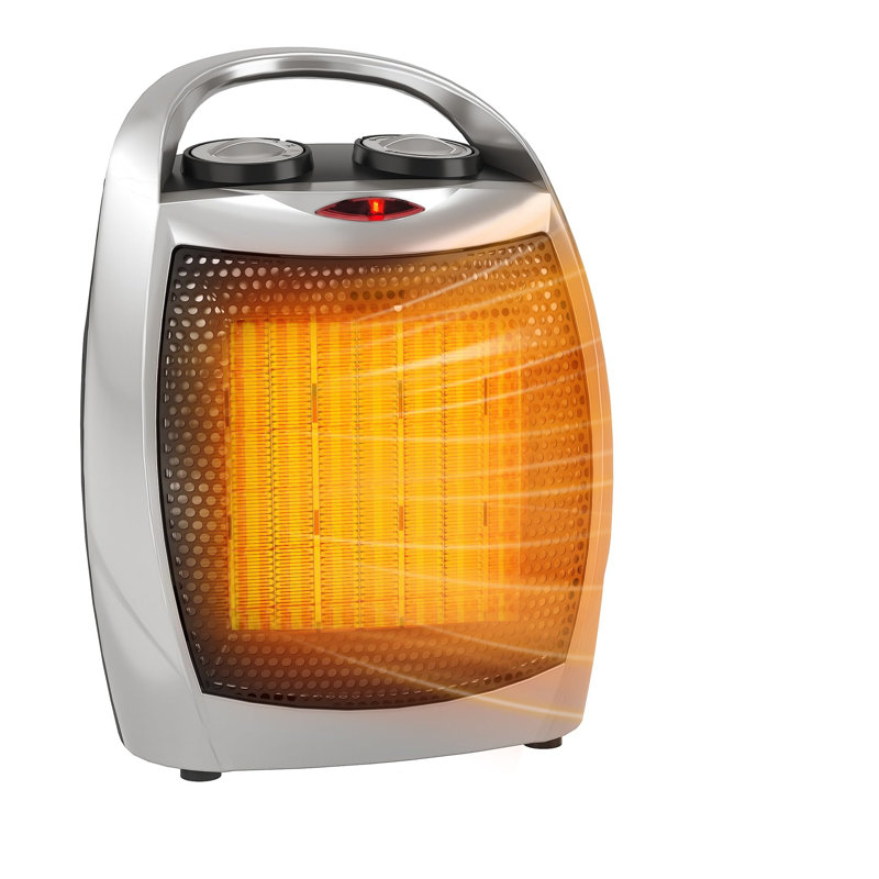 Portable Electric Space Heater, 1500W & 750W with Thermostat, 2-in-1 Fast Heating Ceramic Desk Heater & Fan, Safe Quiet for Office Desk, Bedroom, Under Desk Use, Tip-Over Overheat Protection