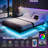 Floating Bed with LED Lights and USB Charging, No Box Spring Needed-778821027