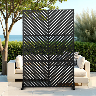 72" H Outdoor Privacy Screen, Freestanding Decorative Privacy Panels for Balcony, Yard & Garden