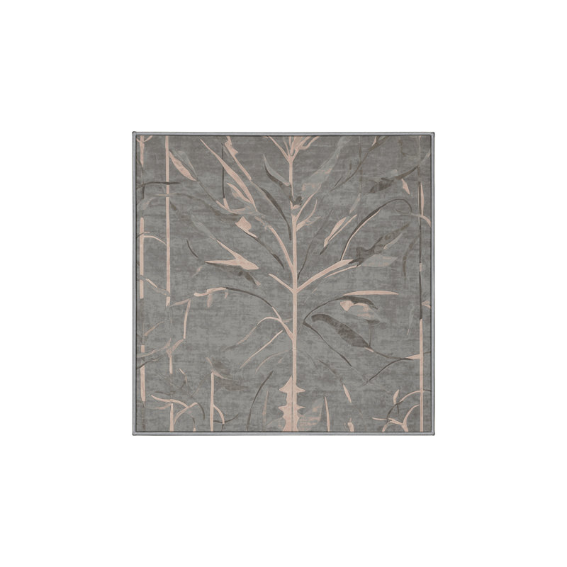 Silky Soft Plush Gray Area Rug, Square 8'