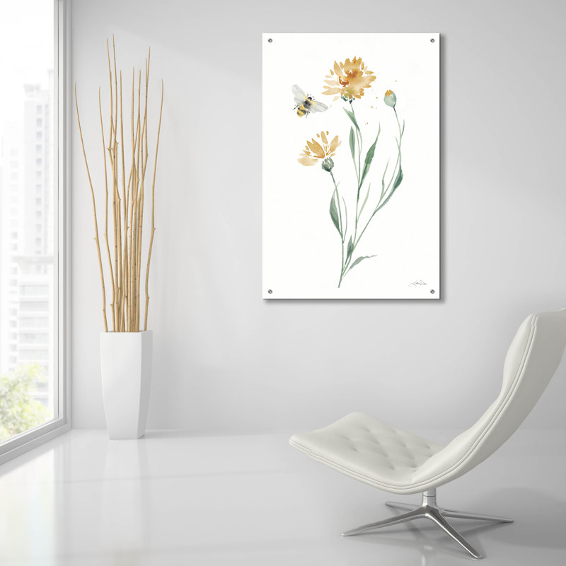 Art mural en verre sauvage «Wild For Honeybloom Wildflowers» 3 pi par Katrina Pete, H 36 po x l 24 po x P 0,2 po