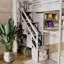 Structure de lit mezzanine avec garde-robe intégrée, bureau d'étude, tablettes et lumières de rangement, conception peu encombrante pour la chambre à coucher-1756572800