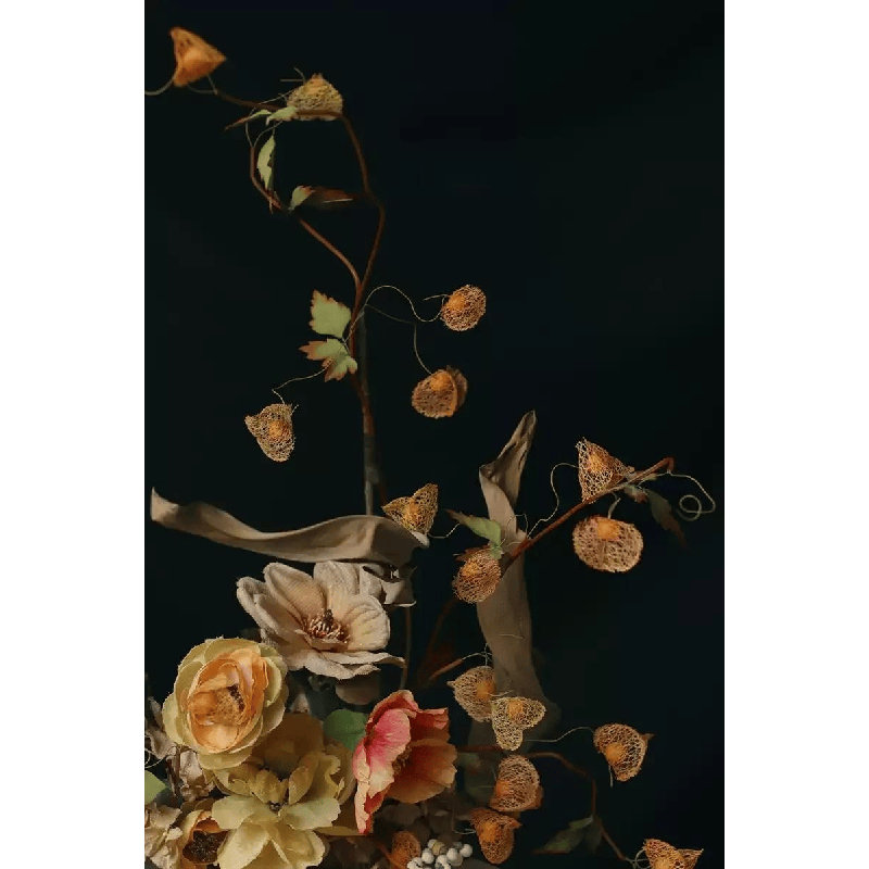 Tige de branche de lanterne et baies - 34 po, Veiled Red, [C] 6 Stems