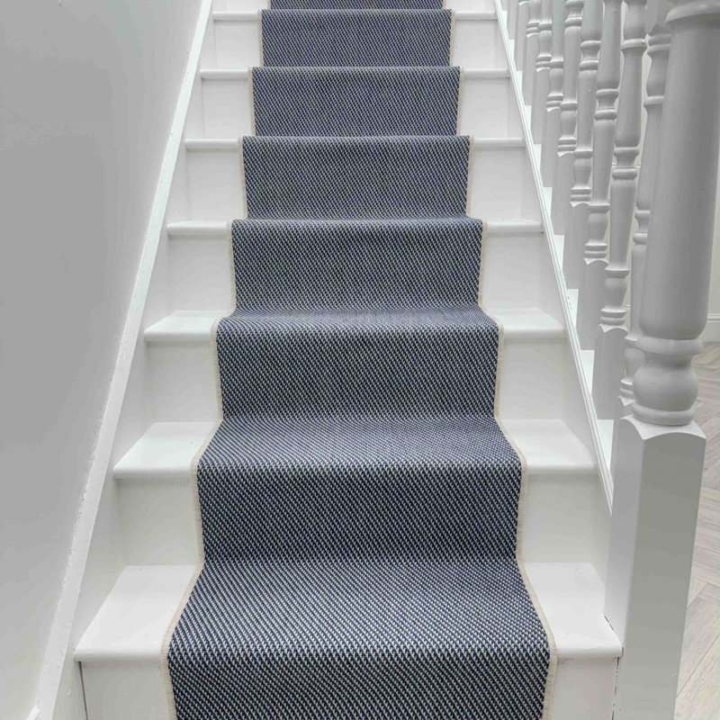 Stair Runner Solid Colour Flatweave Area Rug, Runner 60 x 690 cm