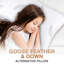 Oreillers luxueux en plumes d'oie avec housse en coton-1105354162