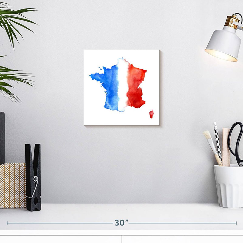 Carte de Borges du drapeau de la France, H 10 po x l 10 po