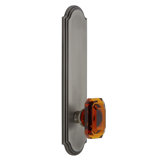 Grandeur Arc Tall Plate Single Dummy with Baguette Amber Crystal Door Knob