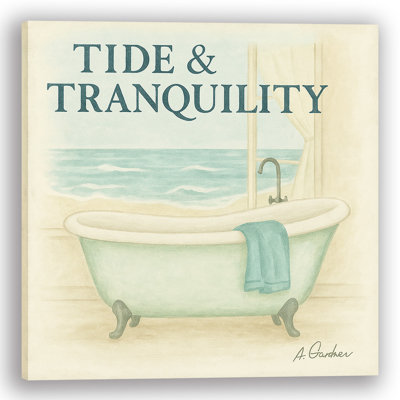 Tide and Tranquility - Beach View Bath, toile d'art