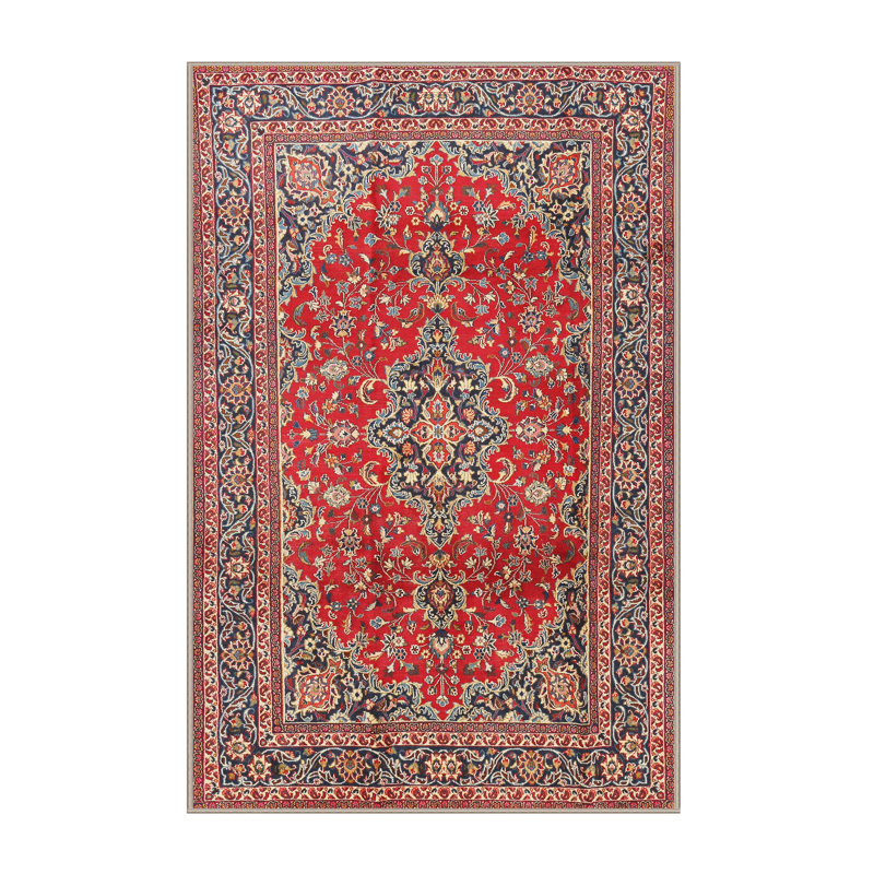 Tapis de style oriental rouge, Rectangle 5 pi x 7 pi