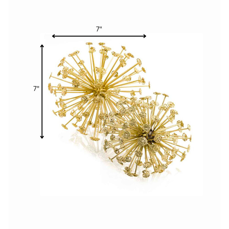 2 pièces sphères Cieran Starburst, Or, 7 po x 7 po