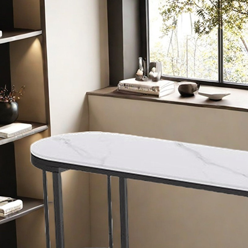 Tables et chaises de bar de cuisine modernes, H 40,9 po x L 78,7 po x l 15,7 po, Gris/doré, Noir
