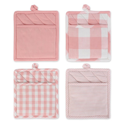 Gracie Oaks Fairley Checkered Cotton Potholder Set
