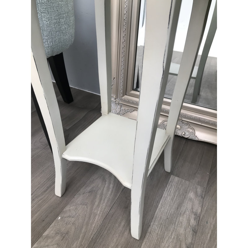 Bromberg 26cm W Manufactured Wood Bedside Table, Antique White with Rubbing