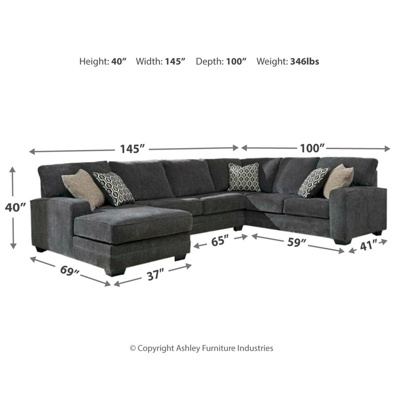 Canapé modulaire 3 pièces avec méridienne Tracling, Orienté à gauche (vu de face)