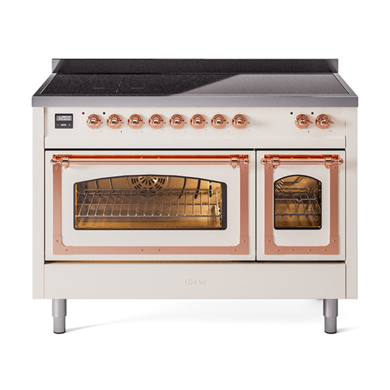 ILVE Nostalgie II Noblesse 48 in Induction Range, Antique White/Copper