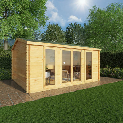 Mercia 16ft x 13ft Home Office Studio Log Cabin (44mm)