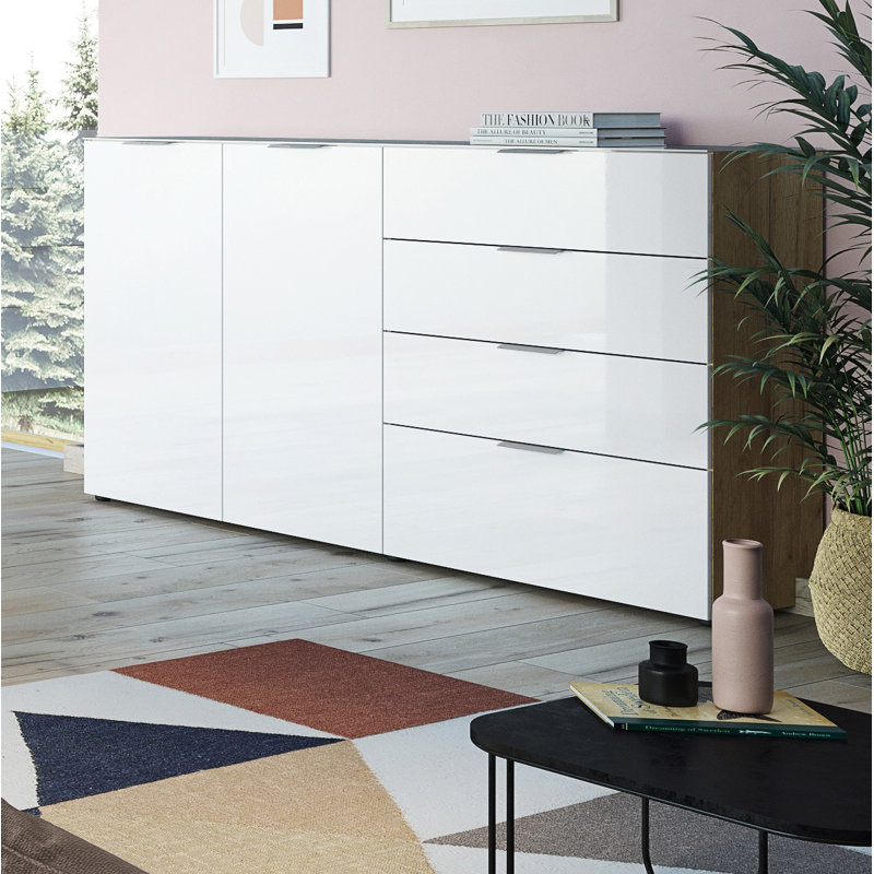 Abbygail 184cm Sideboard, Replica Navarra Oak/White