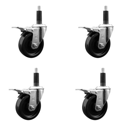 Phenolic Swivel Expanding Stem Caster Set Total Lock Brake