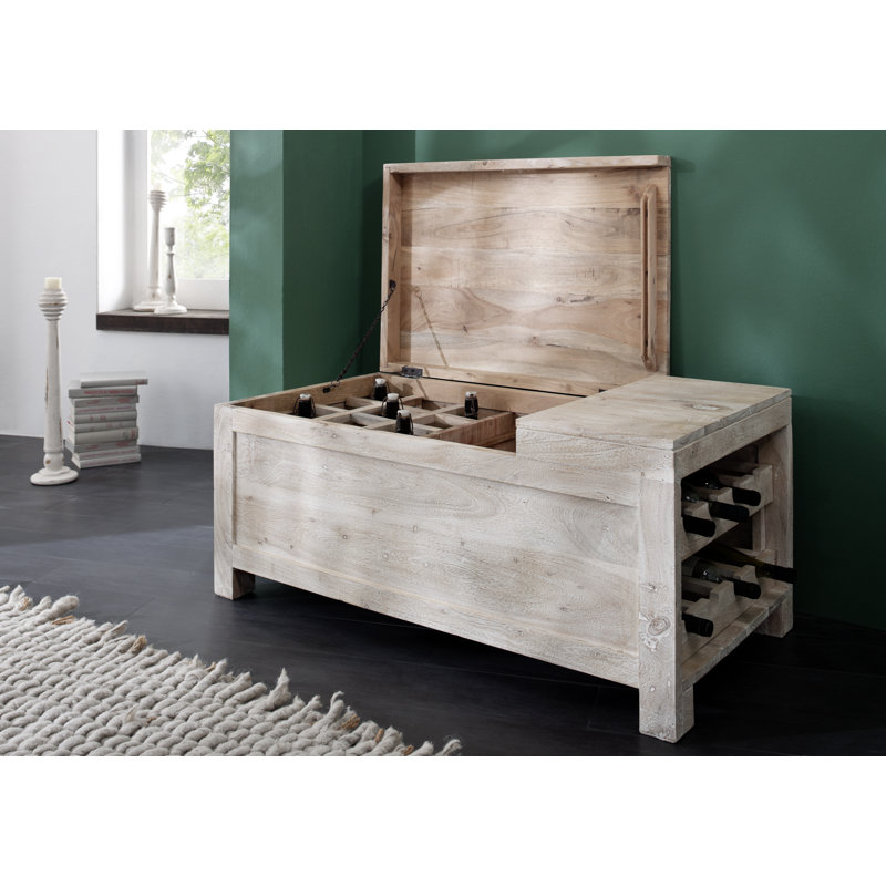 Solid Wood Floor Wine Bottle Rack in White