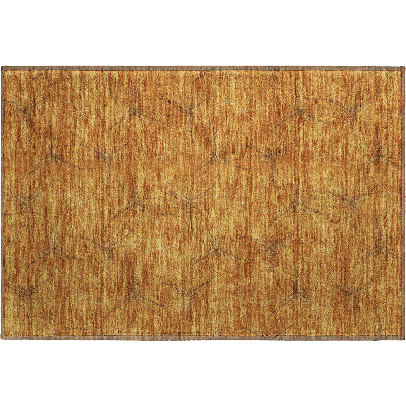 Premium Machine Washable Prisco Copper Rug, Rectangle 1'8" x 2'6"