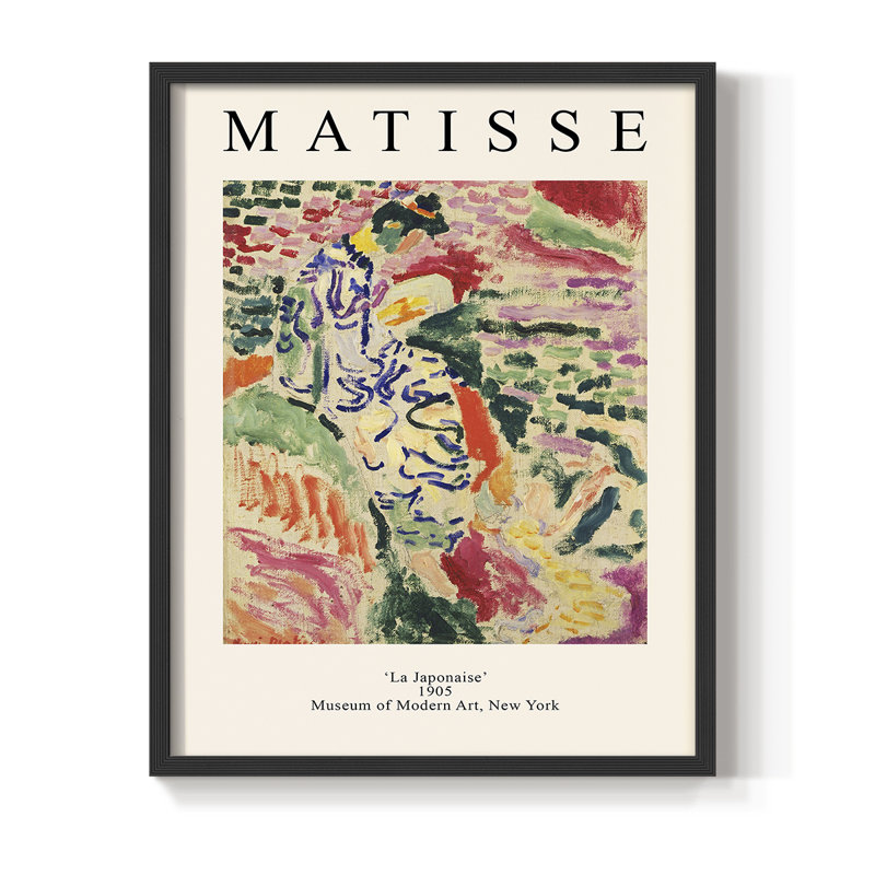 Matisse CCIII Framed Print - Solid Wood, 20" H x 16" W, Black