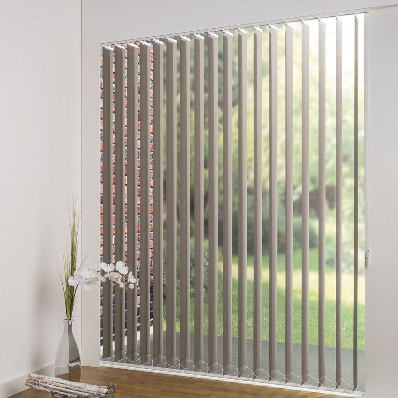 Blackout Vertical Blind, 180cm L x 220cm W, 8.9cm, Brown