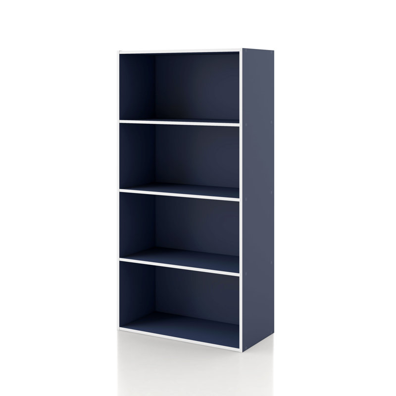 Bibliothèque de rangement modulable, 4 tablettes, Bleu acier
