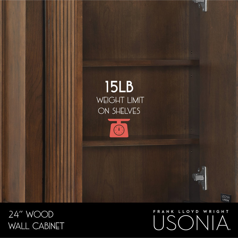 Through Lines Wall Mounted Bathroom Wall Cabinet, Brown