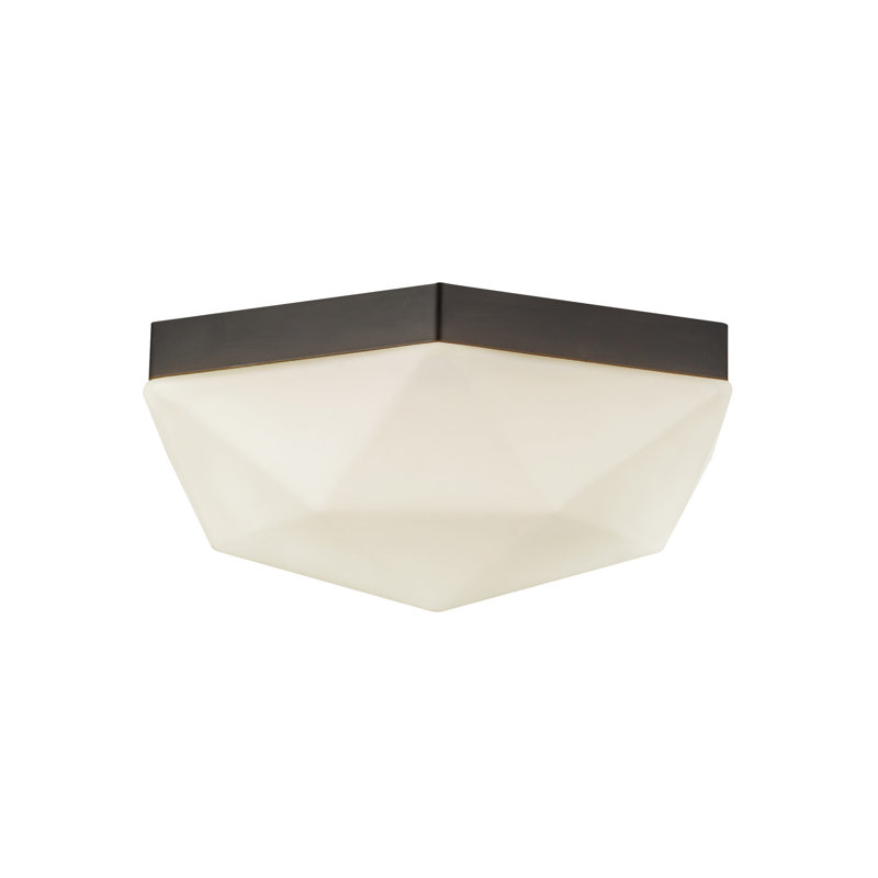 Arlenne Glass Flush Mount, Matte Black