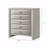 1Pc Contemporary Neutral White Finish Curved Drawer Fronts Storage Five Drawers Chest Wooden