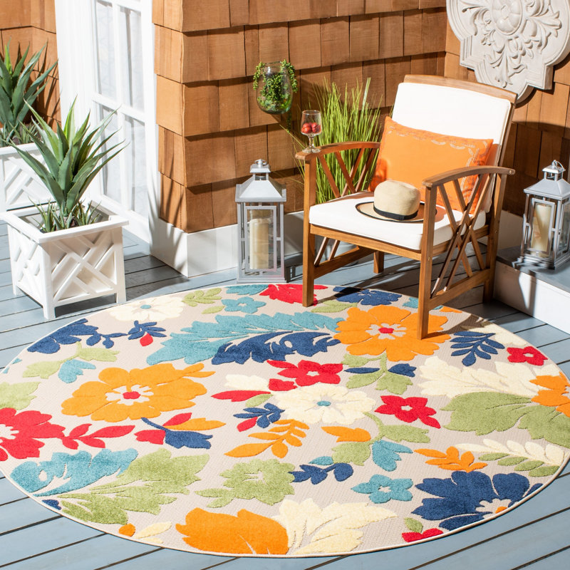 Tapis floral Longshore Performance, Rond 6 pi 7 po