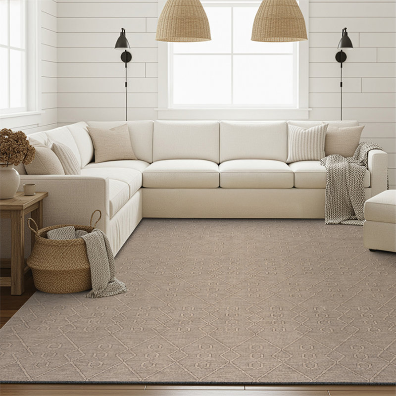 Brenly Brown Machine Washable Non-skid Rug, Rectangle 8'10" x 12'2"
