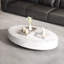 Table basse ovale de luxe crème légère