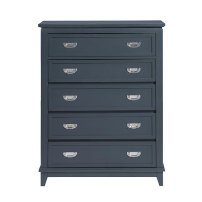 Storage Chest With 5 Drawers Wooden Modern Bedroom Furniture 1Pc Vertical Dresser