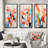 " Pink Beige Mid Century Atomic Abstraction " 3 - Pieces-114612223-114612211