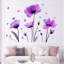 Fleurs autocollant mural mauve floral autocollant mural papillon amovible autocollant mural pour chambre d'enfant chambre d'enfant