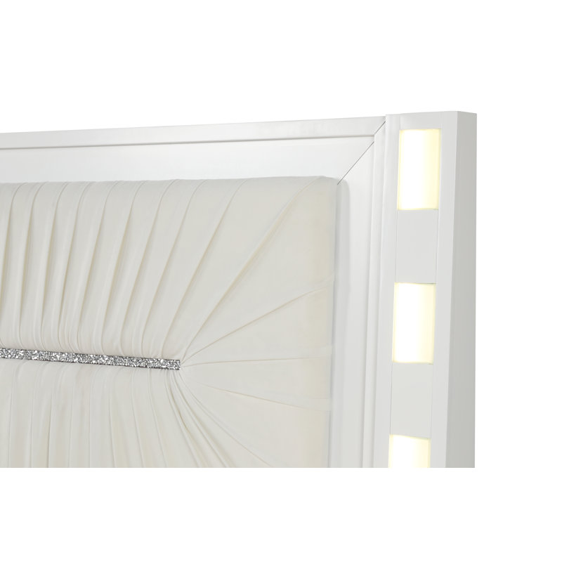 5 Piece Bedroom Set, Milky White, Queen