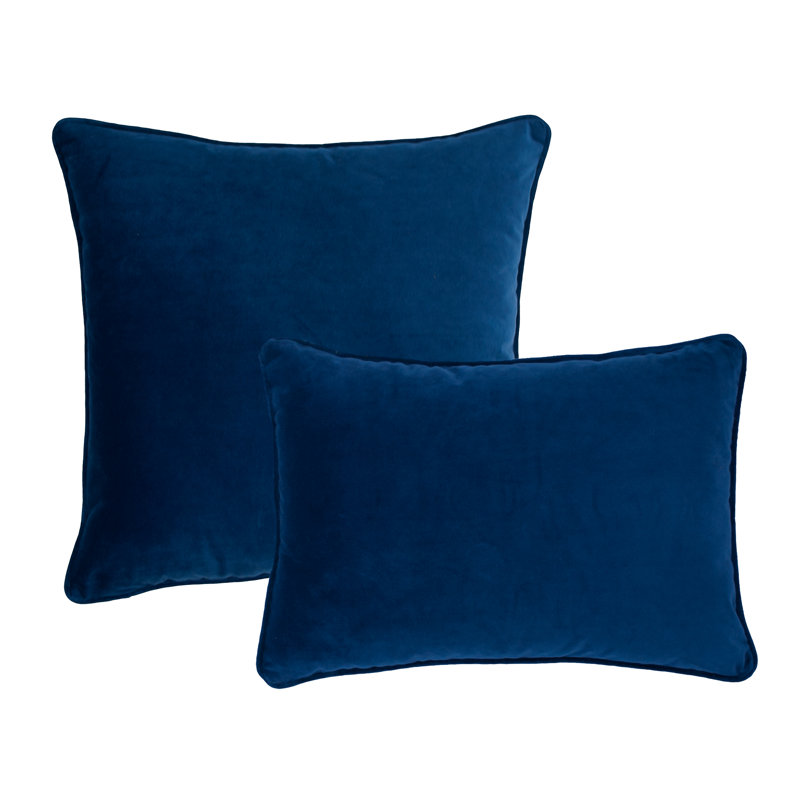 Ensemble de coussins décoratifs en velours 2 pièces , Indigo