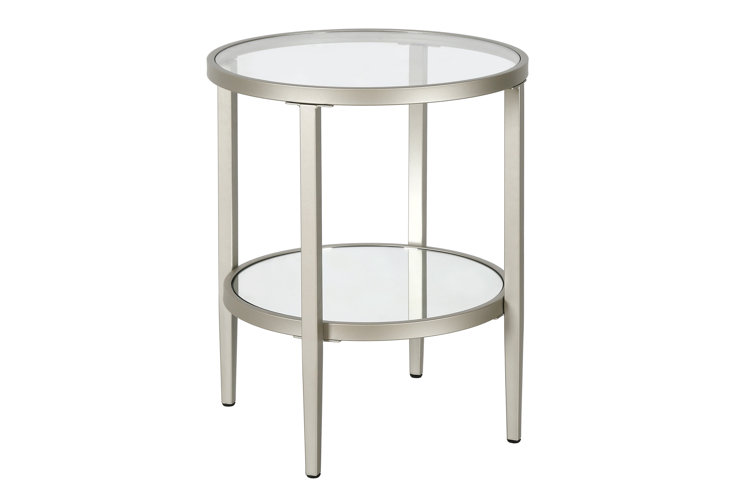 Barbara Glass End Table with Storage
